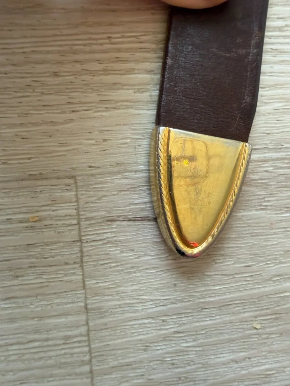 Vintage Brown Leather Belt Gold Western Boho One Inch Width Boho Size 30 - Picture 7 of 13